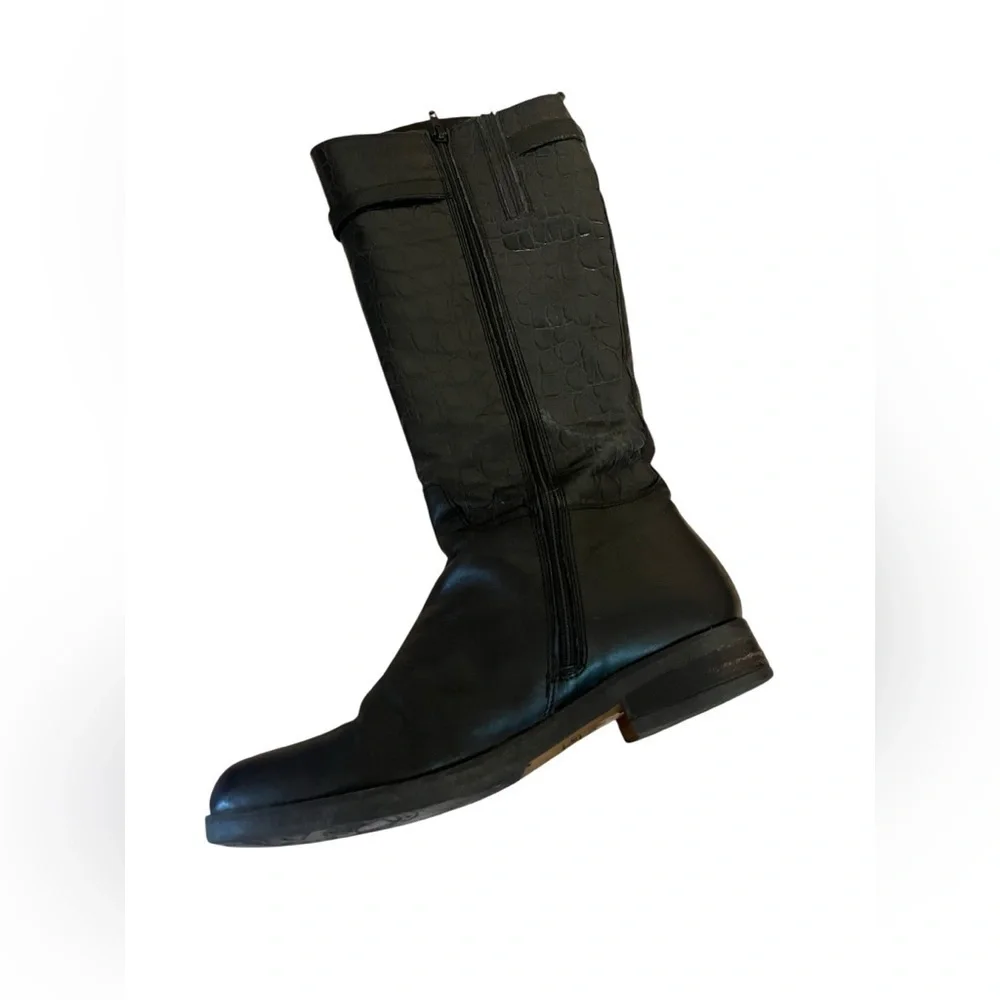 CLARKS HOPEDALE WISH Black Leather Tall Riding Boots Size 8